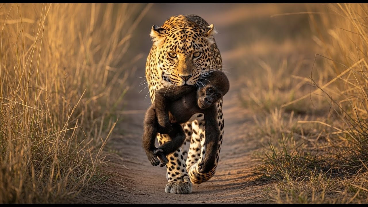 Leopard Attacked a Helpless Gorilla Cub — What the Adult Lion Did Next Is Unbelievable