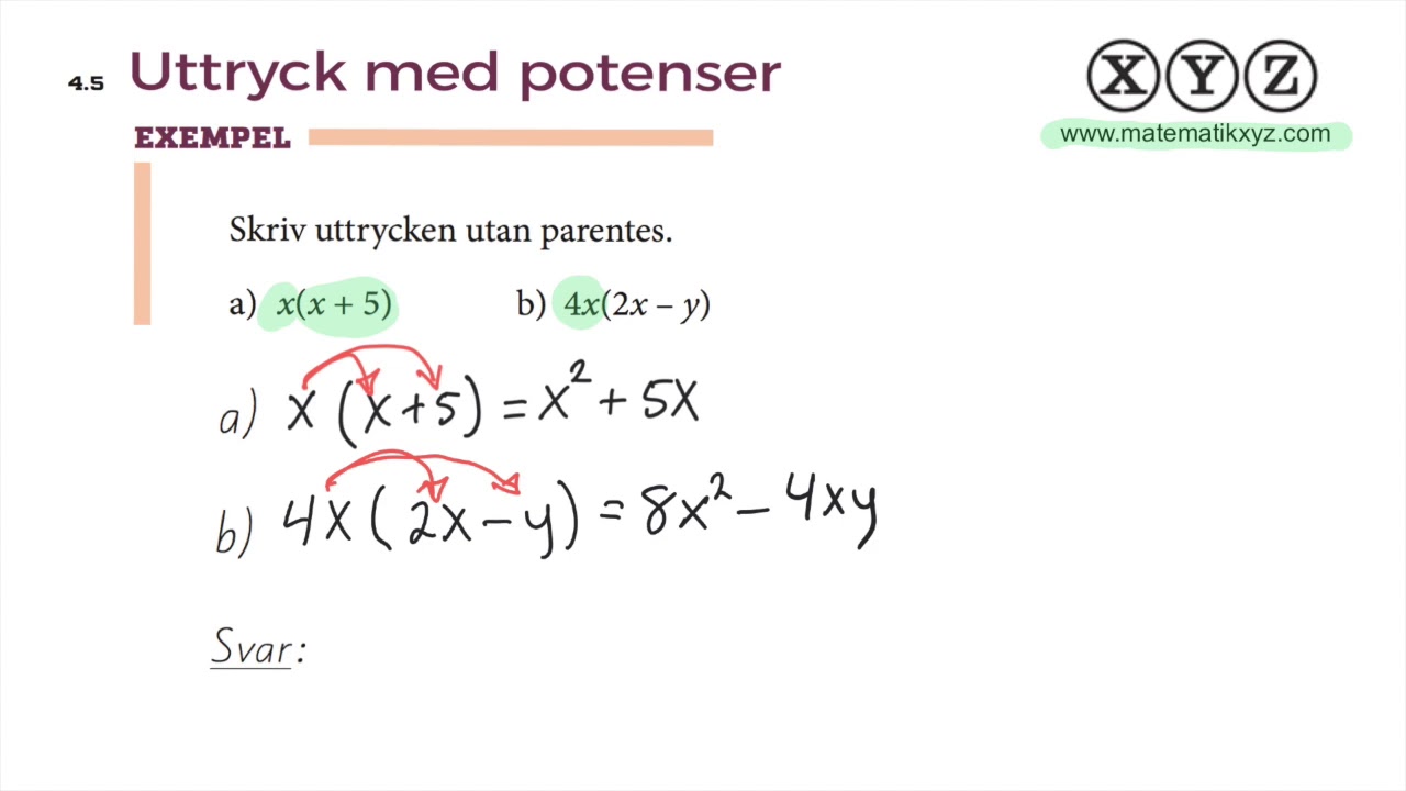 Y 4.5 Uttryck med potenser