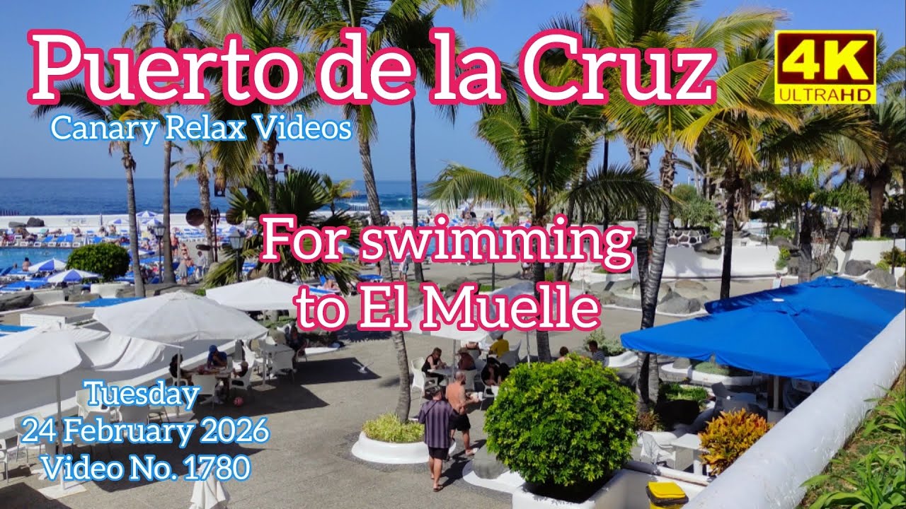 Tenerife 🏝️ Puerto de la Cruz walking to El Muelle for swimming 