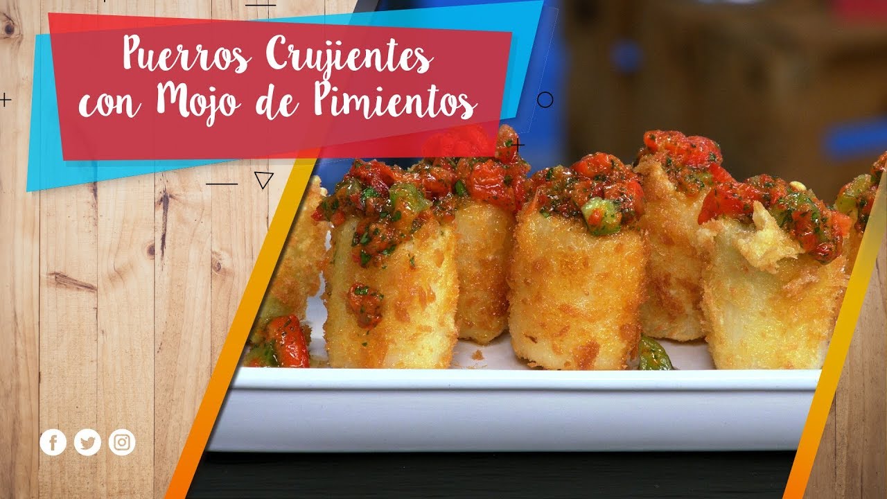 Puerros Crujientes con Mojo de Pimientos / La Pera Limonera
