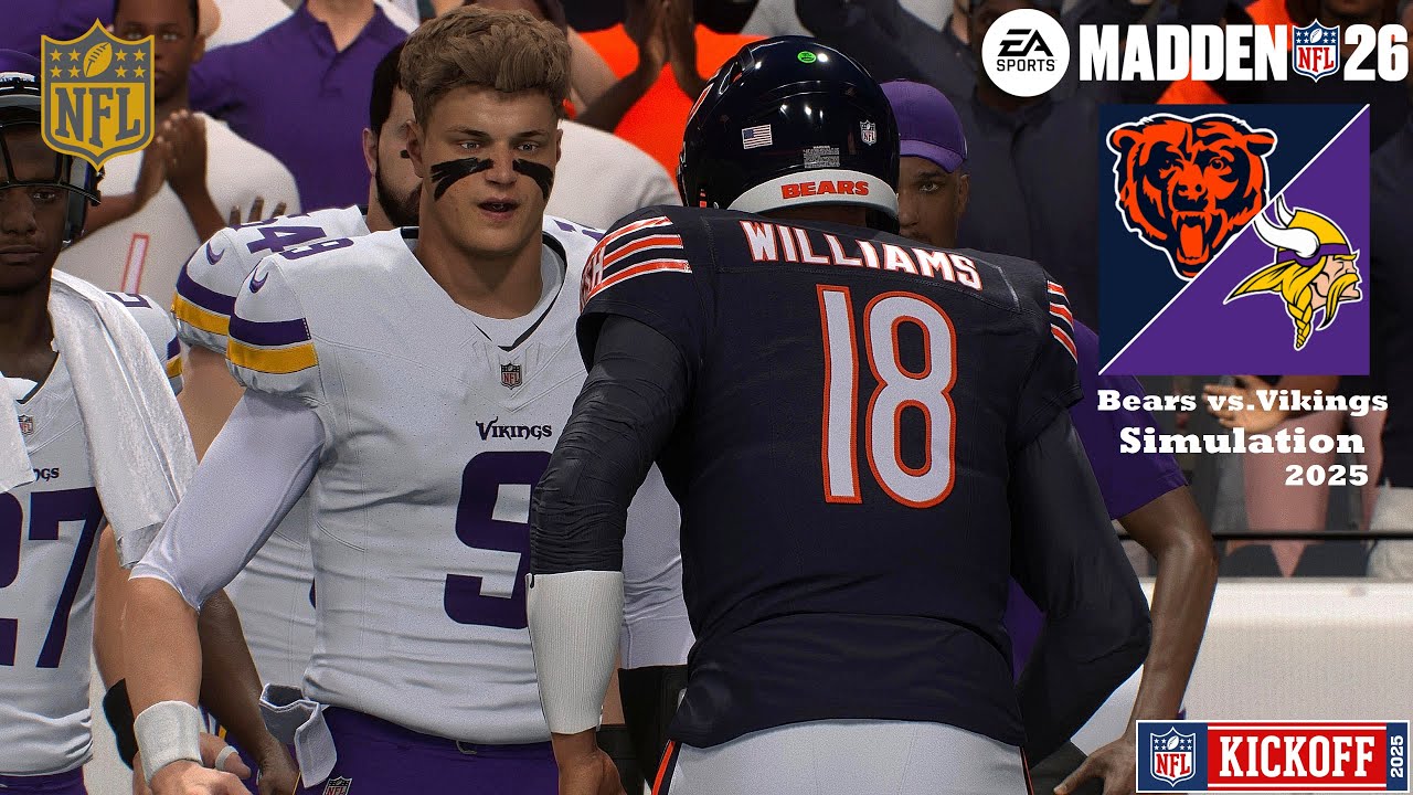 Chicago Bears vs. Minnesota Vikings WEEK 1 Simulation 53-MAN ROSTER Madden 26 2025 PS5 PRO Game Play