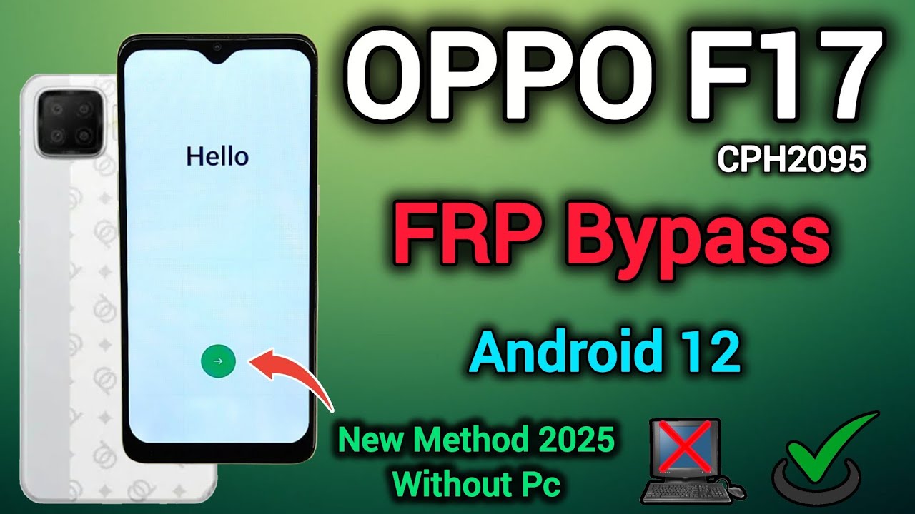 OPPO F17 (CPH2095) || FRP Bypass || Android 12 || Reset Options Not Work || Without Pc || New Method