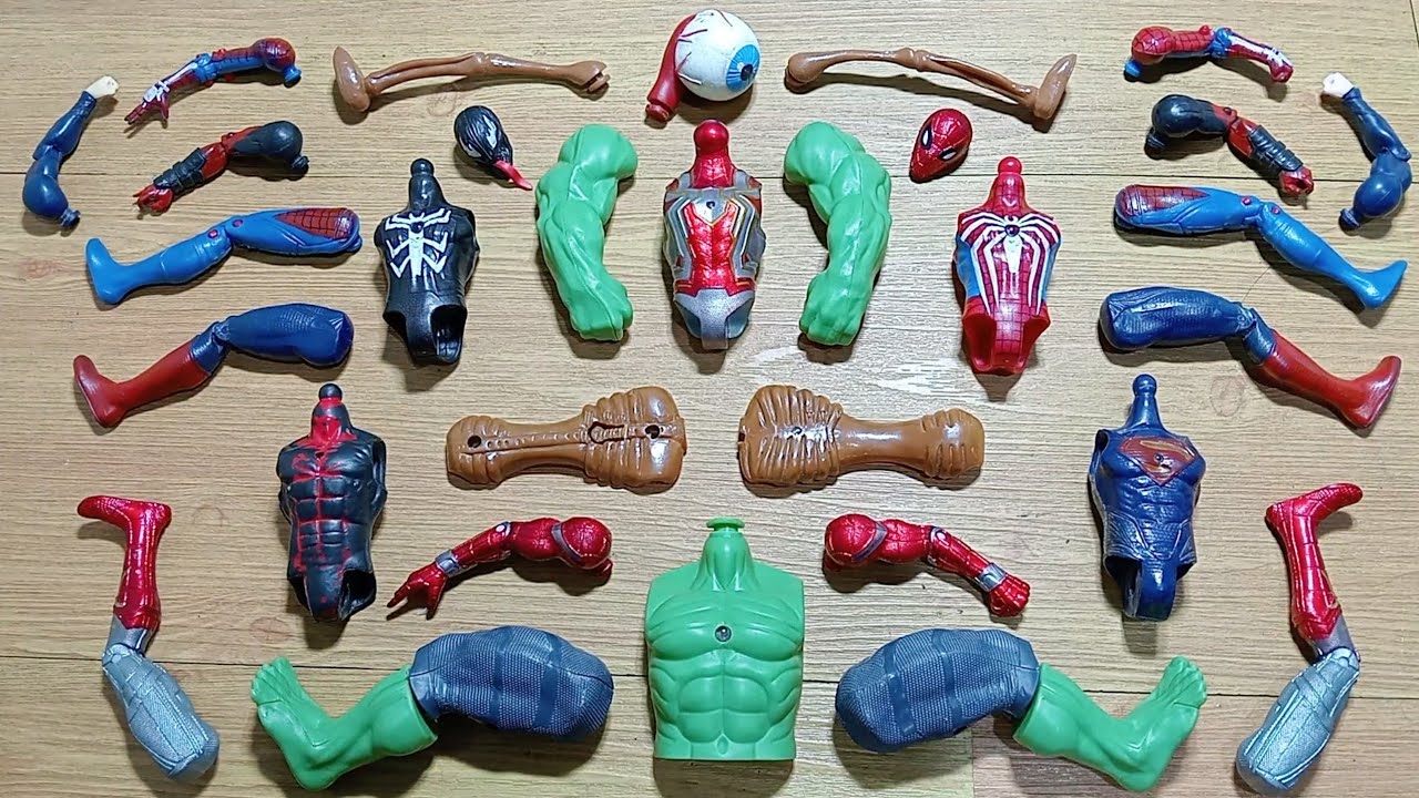 Venom, Deadpool, Superman, & Spiderman/ assembling video/ superhero toys