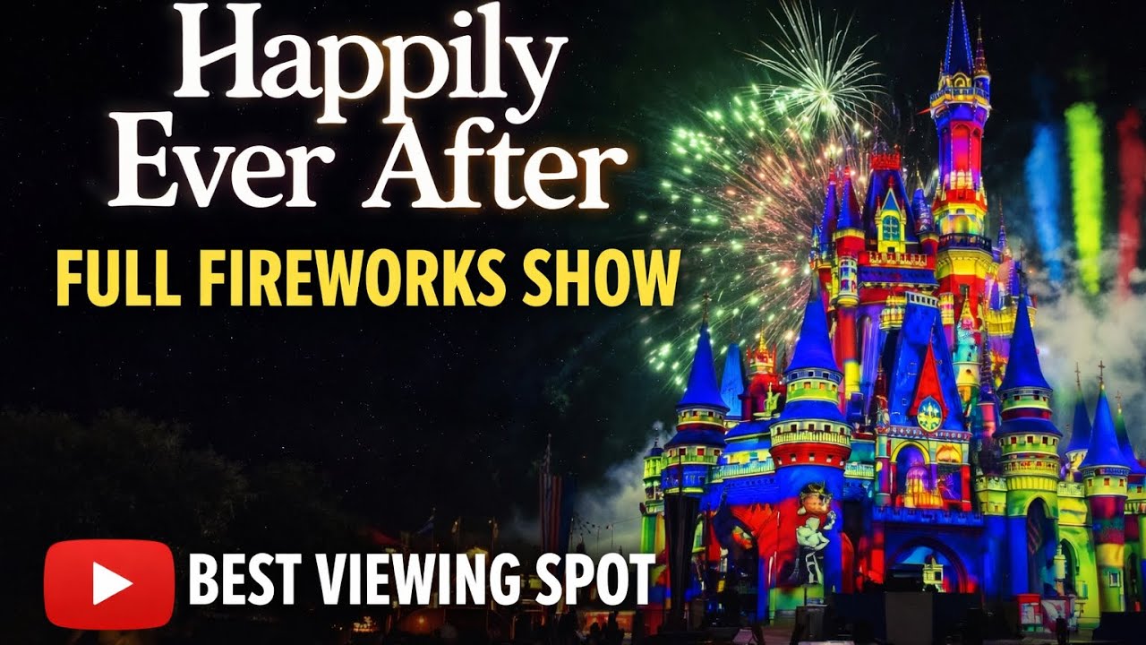 Happily Ever After Fireworks | Full Show from Cinderella Castle (Best Viewing Spot)