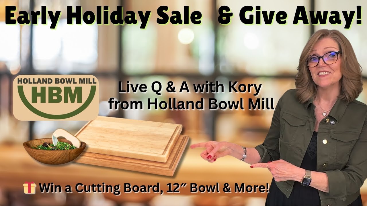 Nutmeg Notebook's Holland Bowl Mill Early Holiday Sale with Kory from HBM + COOKING DEMO