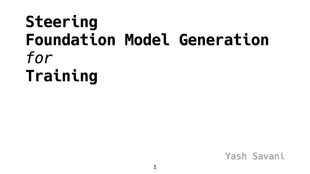 Steering Foundation Model Generation for Training:  Thesis Proposal