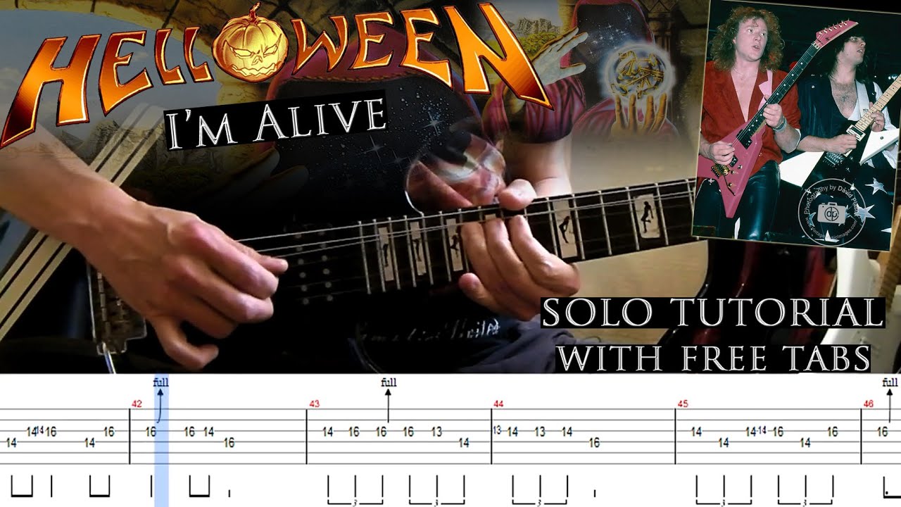 Helloween - I'm Alive guitar solos lesson (with tablatures and backing tracks)