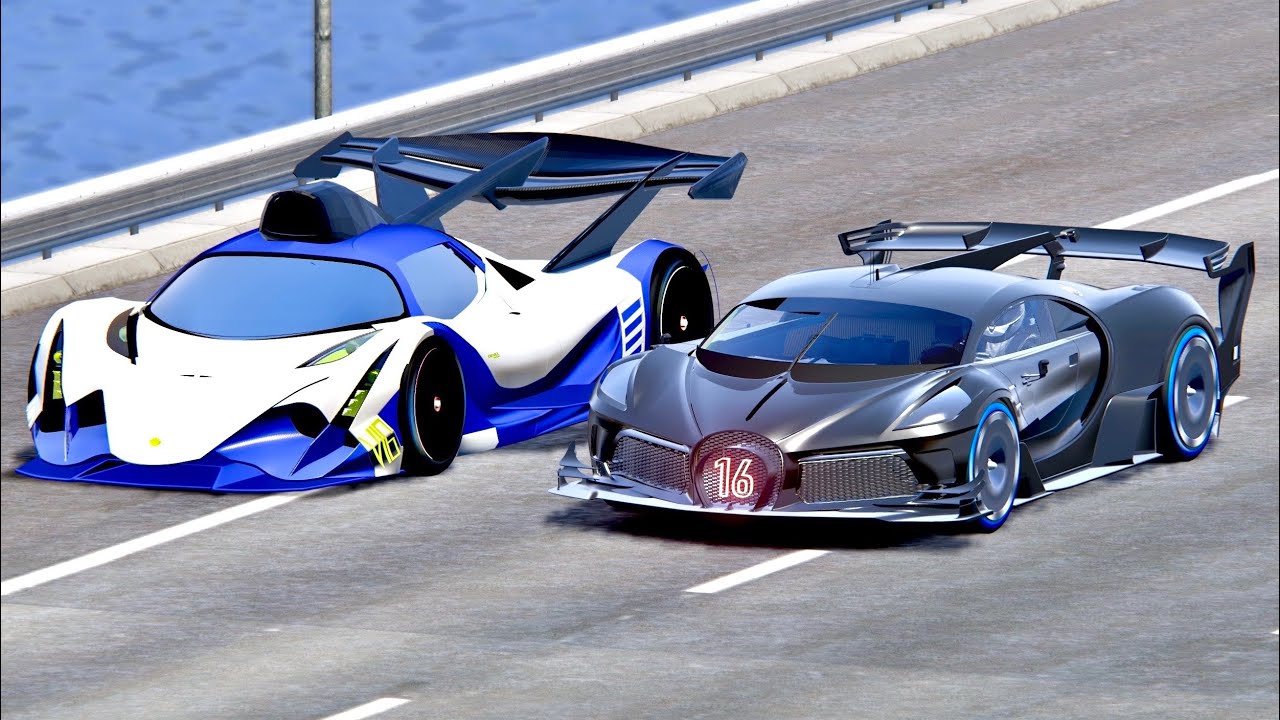 Bugatti Black Devil VGT vs Devel Sixteen GTR - Drag Race 20 KM