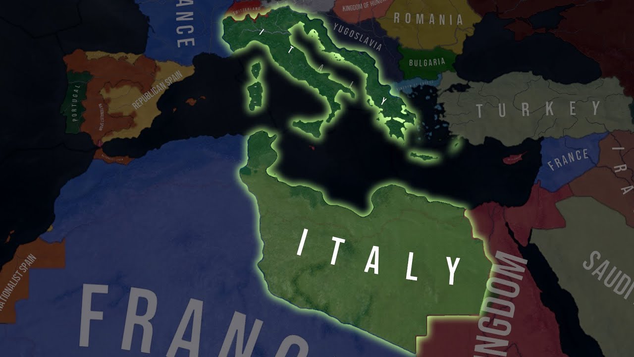 What if Italy had 1941 borders in 1936 - Hoi4 Timelapse