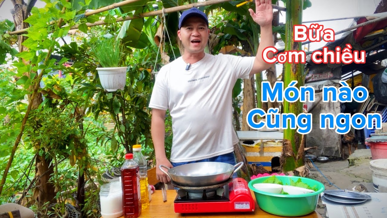 Ức khô cá dứa chiên béo ngậy, ruột heo xào dưa cải, canh cải bẹ xanh với tép | bữa cơm chiều ba món 