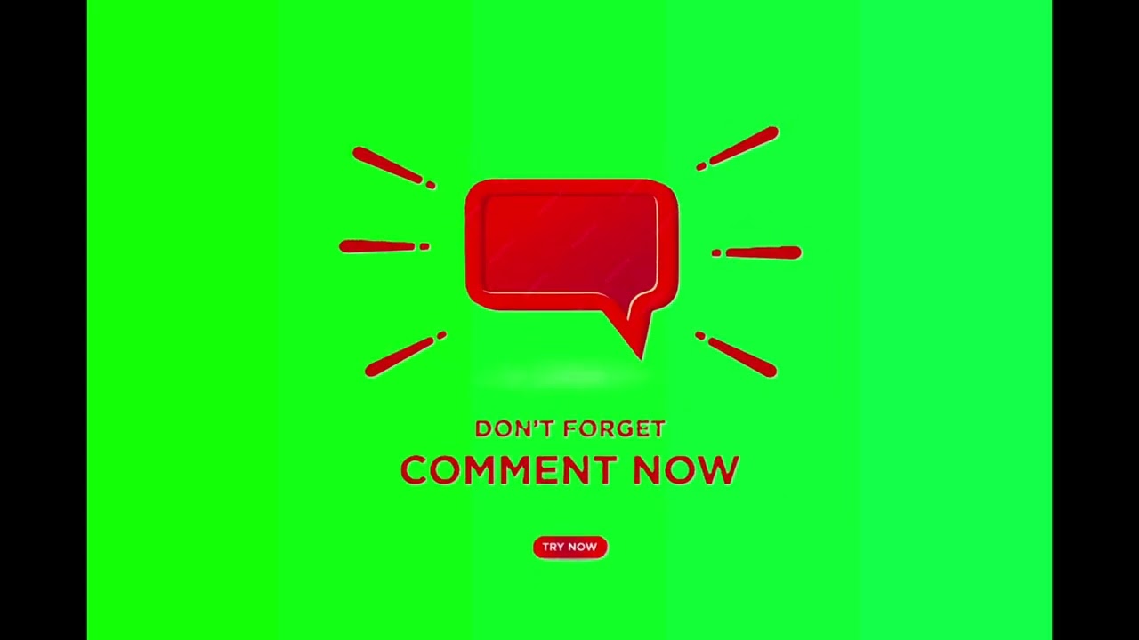 👍 GREEN SCREEN COMMENT BUTTON 👍