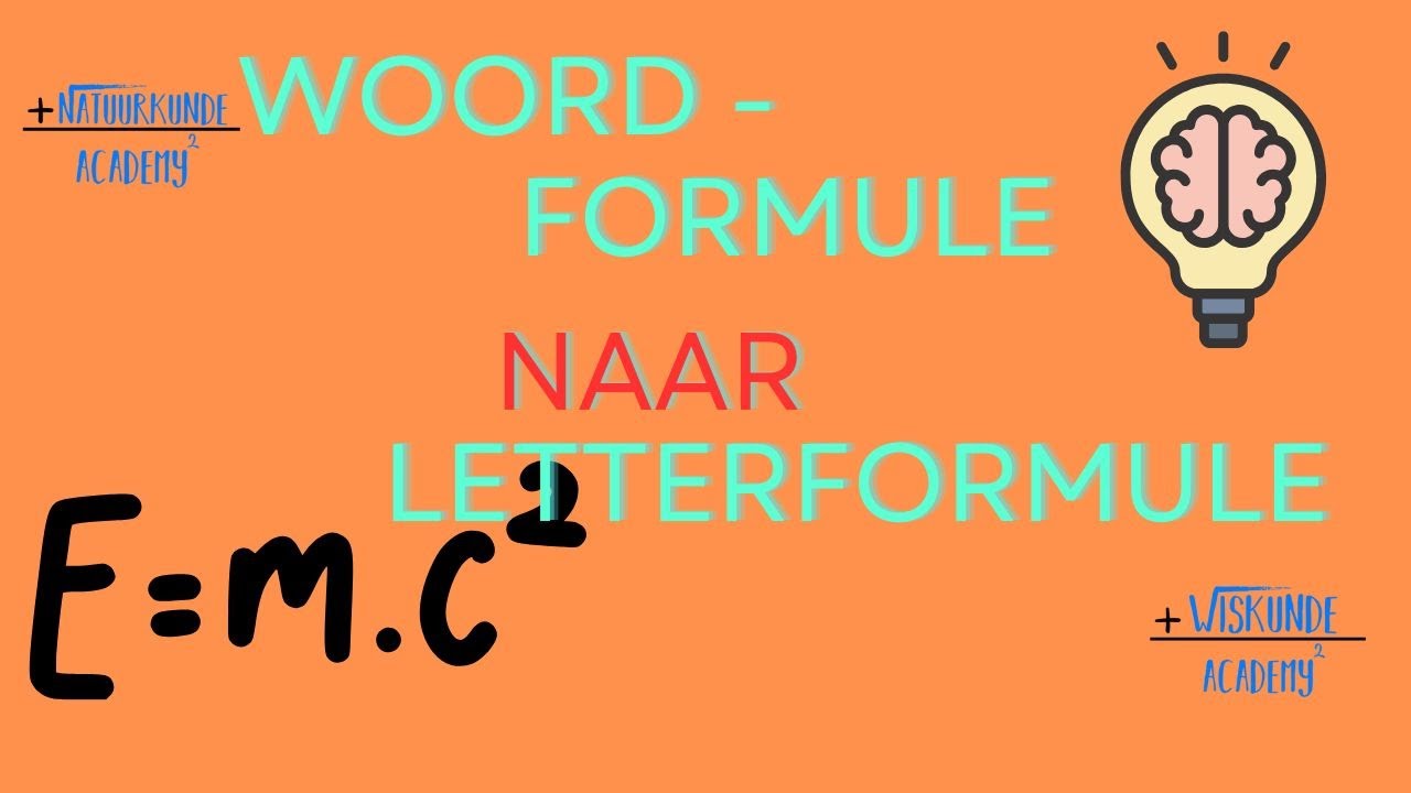 Woordformule omzetten naar een letterformule dat doe je op deze manier