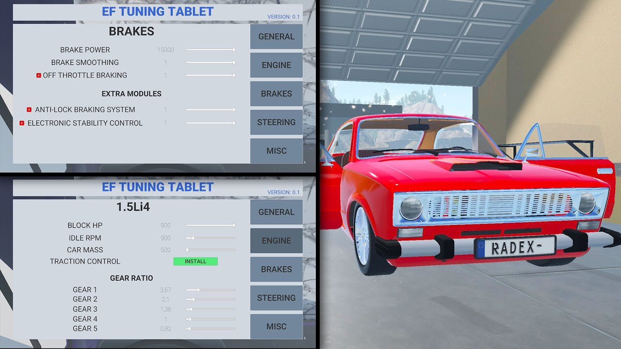 E.F TUNING TABLET - My Garage Mods #8 | Radex