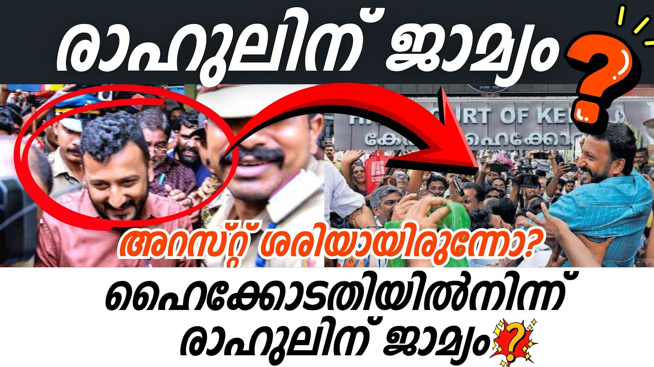 ഹൈക്കോടതിയിൽനിന്ന് രാഹുലിന് ജാമ്യം?