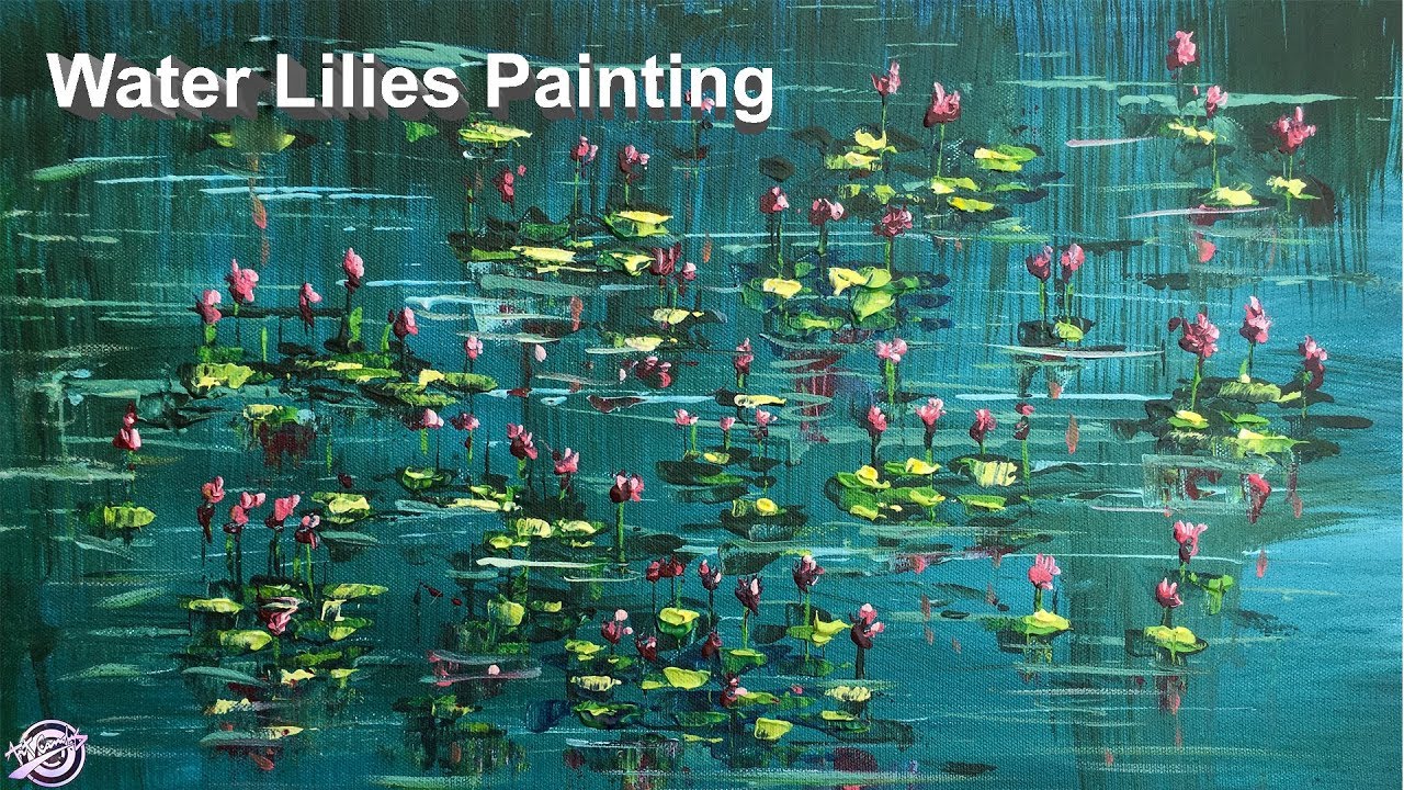Water Lily Painting | How To Paint Water Lilies | Easy Flower Painting | Art Candy