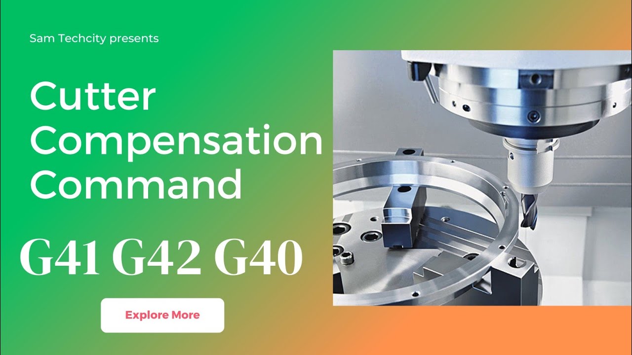 L-6 Cutter radius compensation G41 G42 G40 in G code ! #vmc programming  #cnc