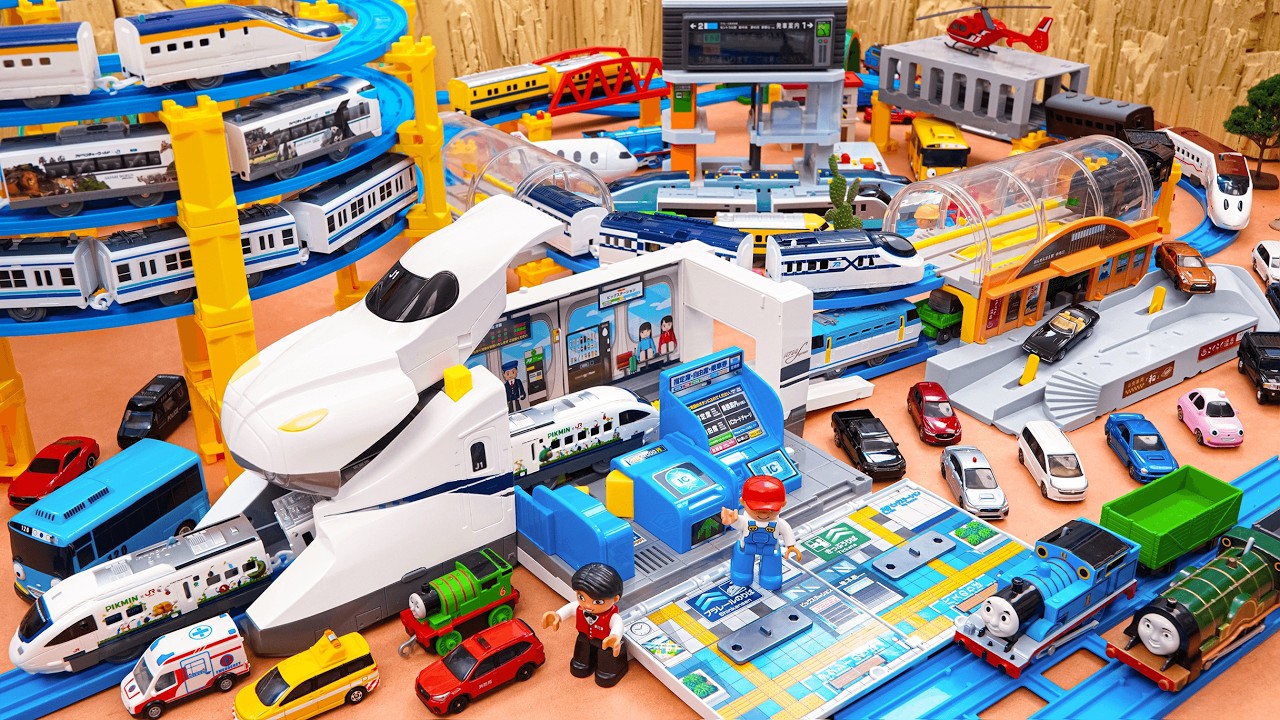 Plarail Shinkansen ☆ Construction Takara Tomy Big Shinkansen Nozomi Station & Pedestrian Overpass 🚉