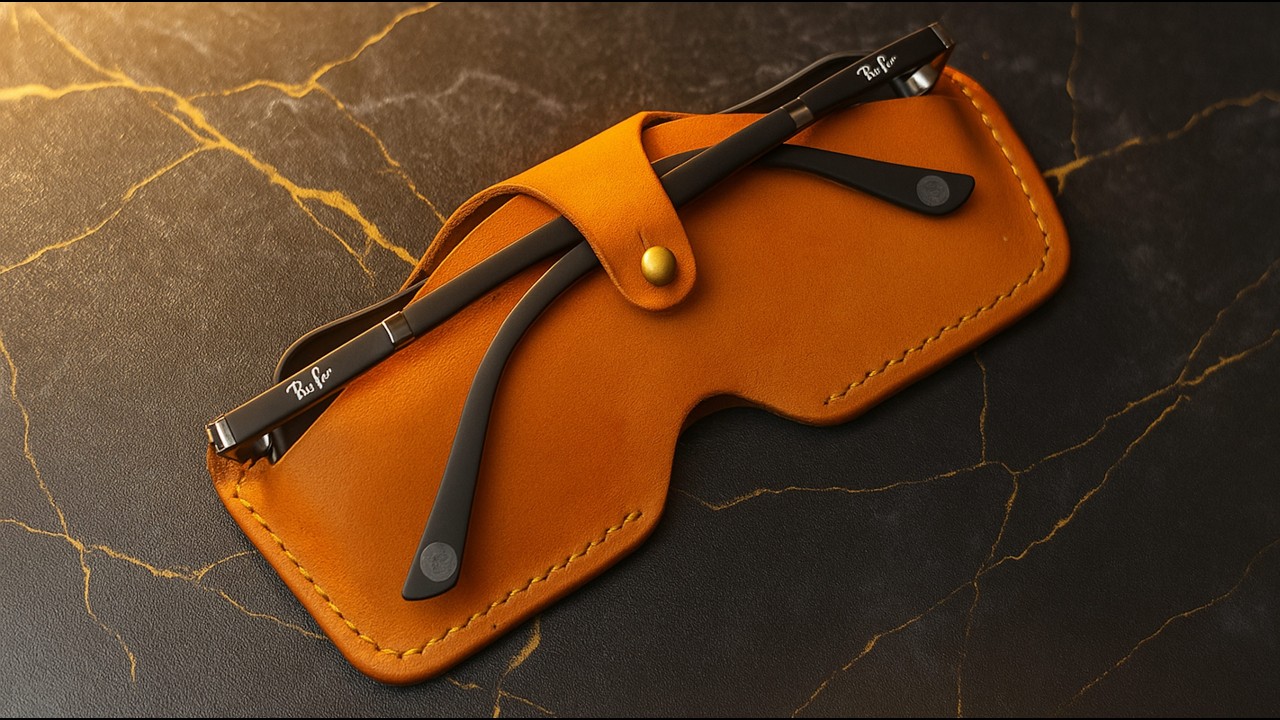 Making a leather Sunglasses Case | Handmade | Free Pattern
