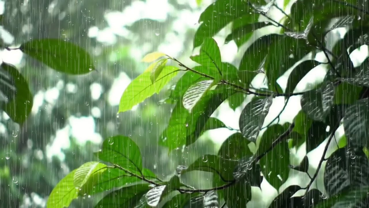 Heavy Rain Falling on Forest | ASMR Rain White Noise to Sleep Deeply & Ease Stress
