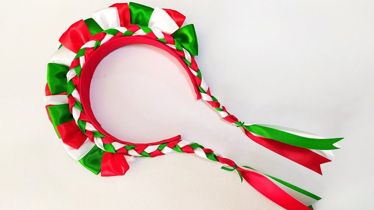 Maratón moño Mexicano/moño tricolor No.40/laço facil /lazo simple /ver este tutorial/diadema 🎀