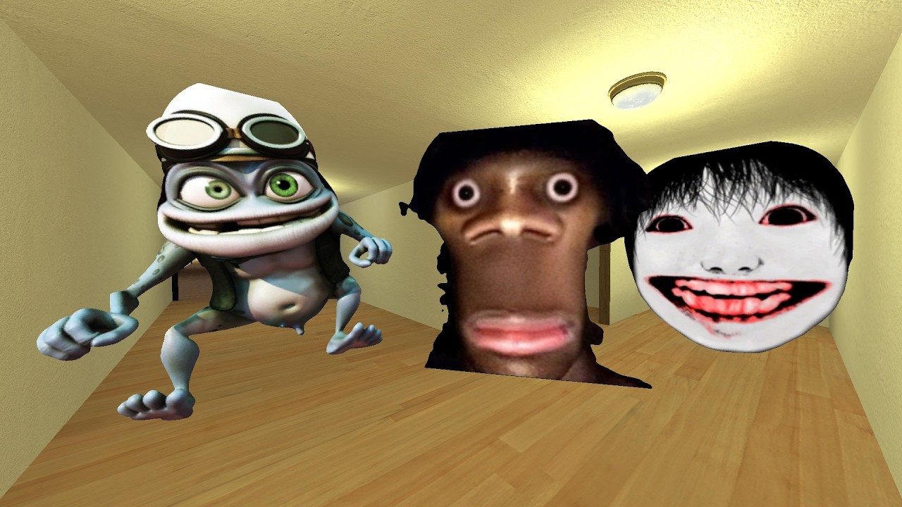 POV CRAZY FROG VS YOUSIE VS HI MY NAME IS AUUGHH IN LIMINAL HOTEL GMOD#Gmod #NextBots