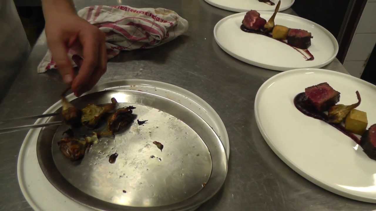 Pierre Paul prepares beef at Michelin star Jaloa, Brussels