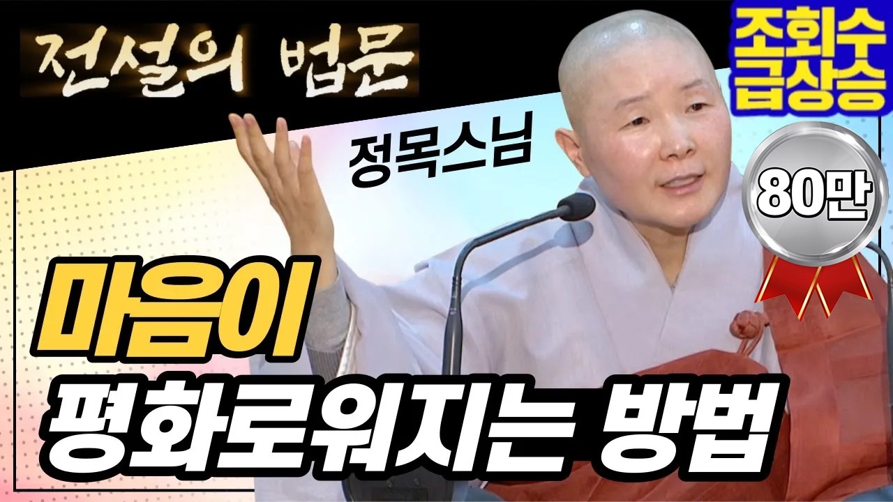 [전설의 법문💡] 마음이 평화로워지는 방법│'정목스님'편🙏