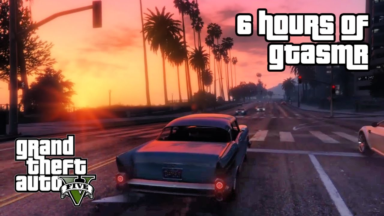 6 HOURS GTA ASMR 🌆 Ear to Ear Whispering ✨ Rain, Thunder, Car Sounds 🌆 NO Mid-Roll Ads