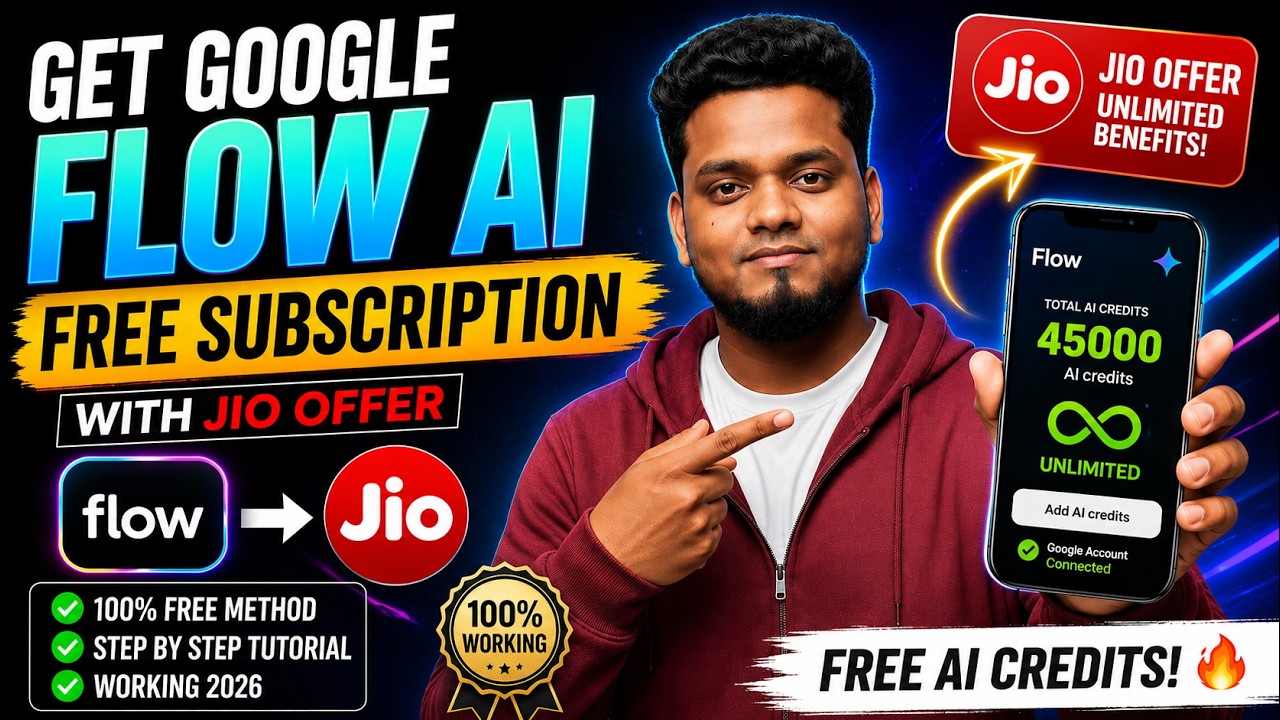 Google Flow Unlimited Credits FREE 🔥 How to Get Google Flow Free with Jio Offer | Veo 3.1