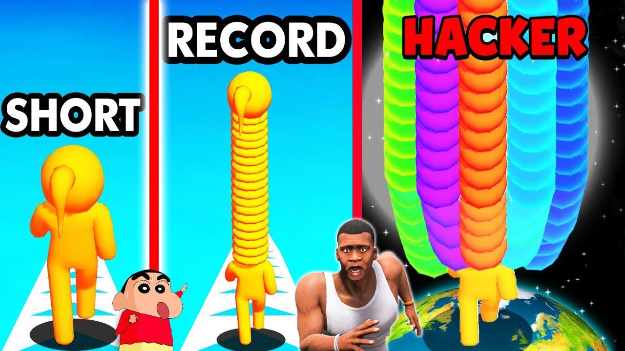 SHINCHAN AND FRANKLIN GROWING LONGEST NECK IN THE WORLD IN LONG NECK RUN | DREAM SQUAD