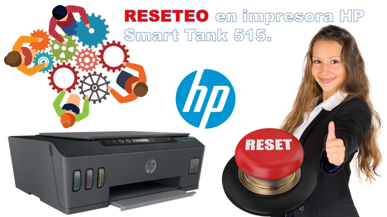 Como hacer RESET o reseteo de fabrica en impresora Hp Smart Tank 515.🛠⚙