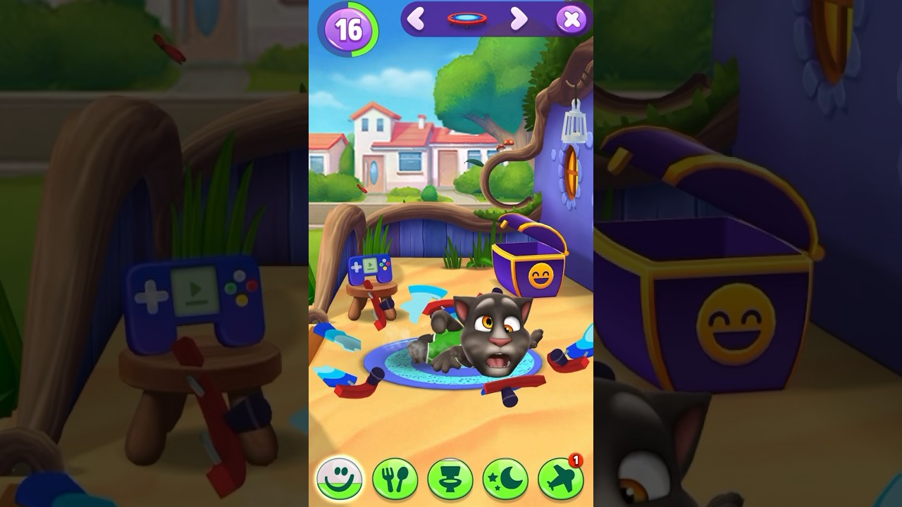 Talking Tom 2 Broken Trampoline 🤣😱😂 #talkingtom #funny #shorts