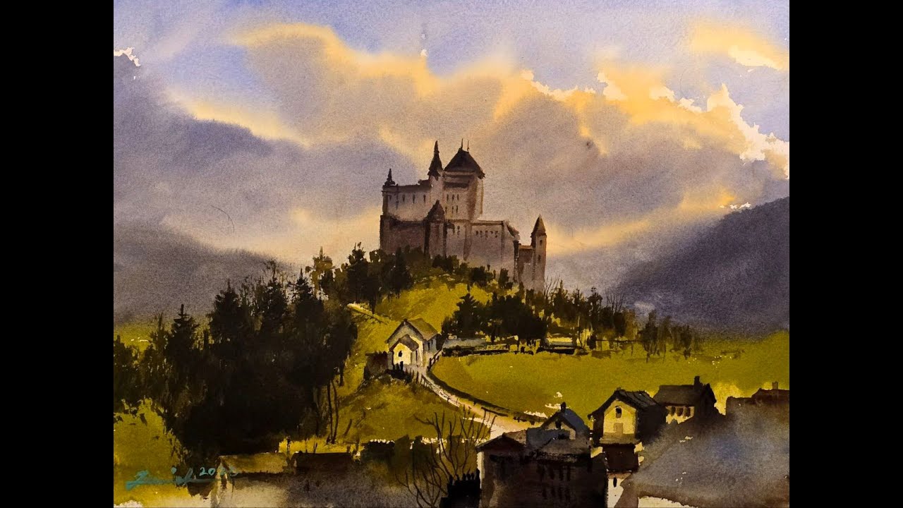 How to Paint a Dramatic Castle Landscape in Watercolor: Light, Shadows, and Atmospheric Depth