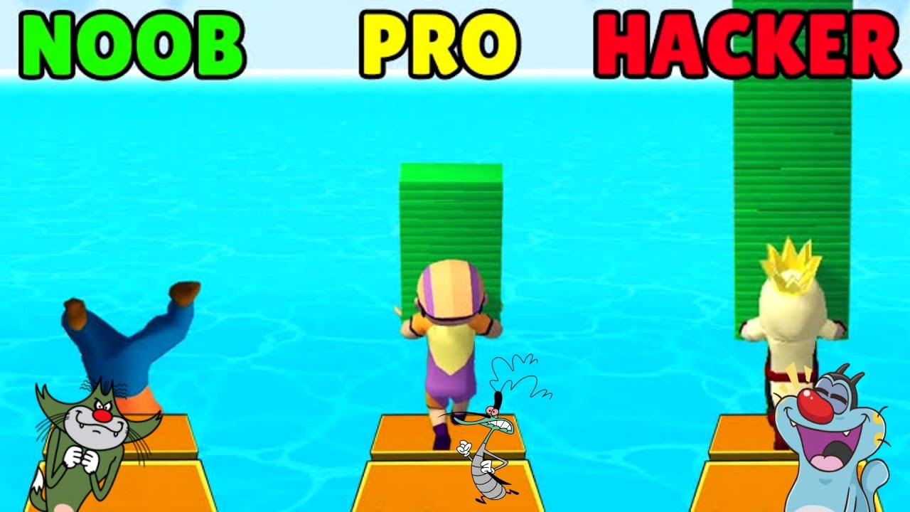 NOOB vs PRO vs HACKER Shortcut Run Android iOS Oggy And Jack