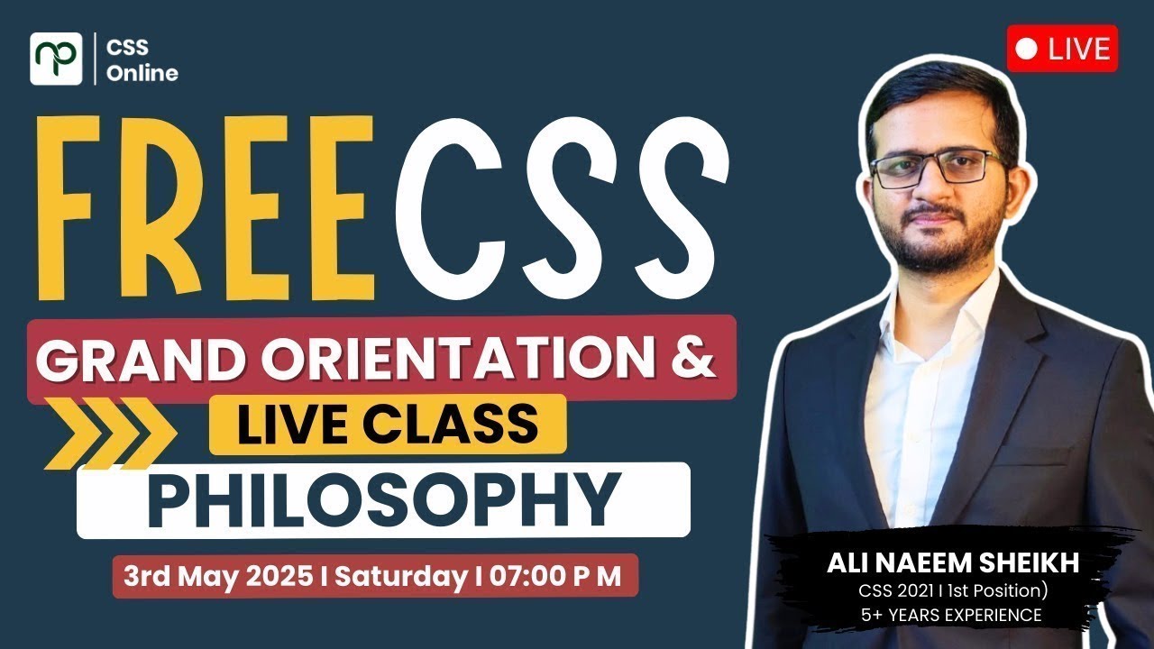 🚀Crack CSS 2026 Philosophy with Sir Ali Naeem (CSS 2021-1st Position)–FREE Live Session by Nearpeer!