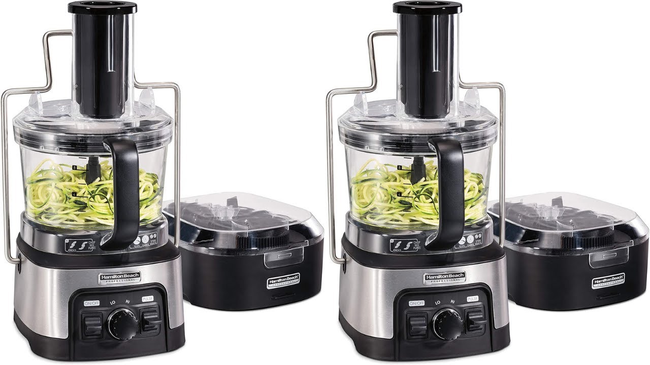 Hamilton Beach Professional Stack & Snap Food Processor & Veggie Spiralizer for Slicing, - Stainless