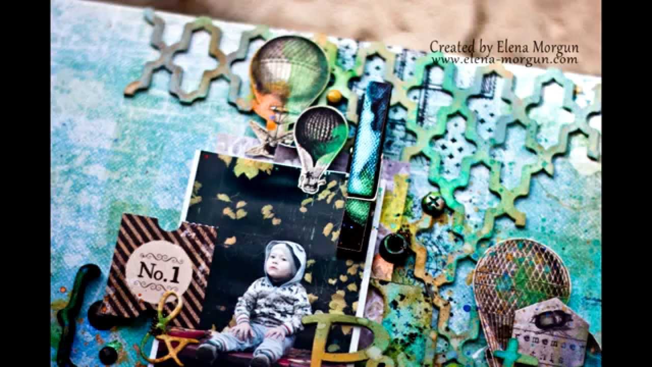 Start to finish scrapbook layout tutorial by Elena Morgun
