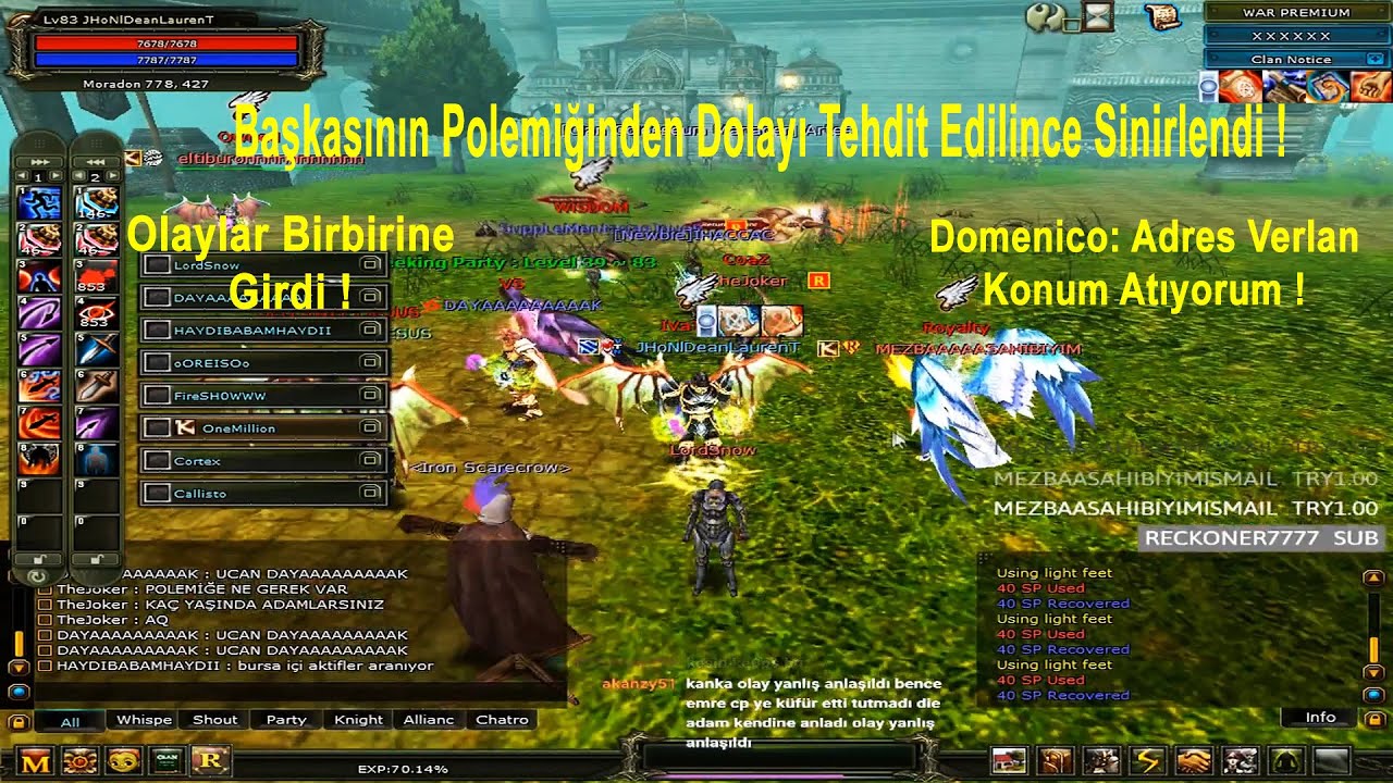 DomenicoWacco - Başkasının Polemiğinden Dolayı Tehdit Edilince Sinirlendi! | Knight Online