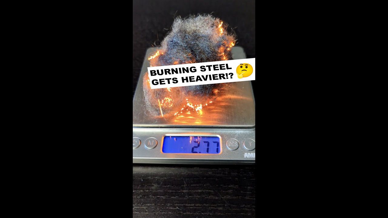 Steel Wool gets HEAVIER When it Burns!? 🤯🔥 #shorts #chemistry #science