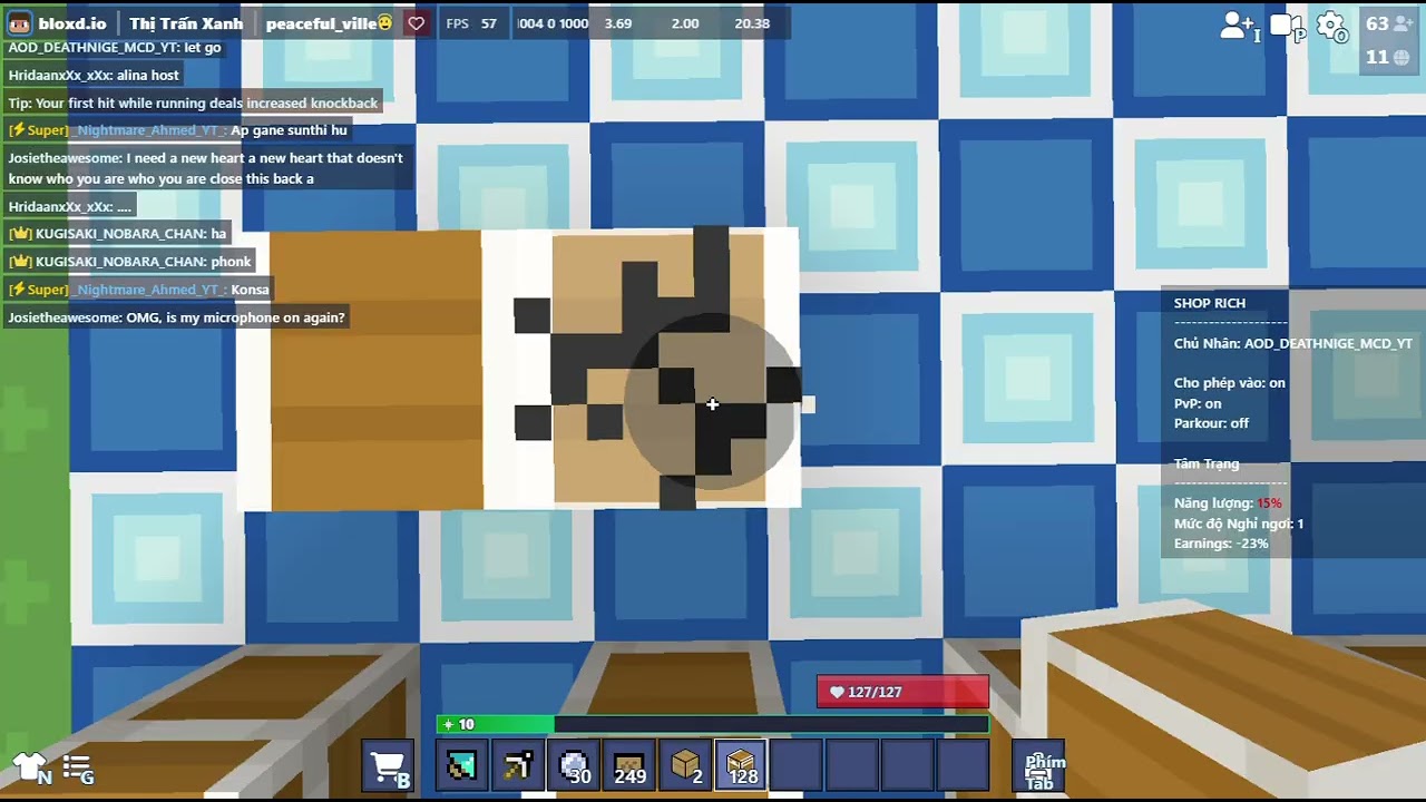 Bloxd.io I build shop but internet Lag :D