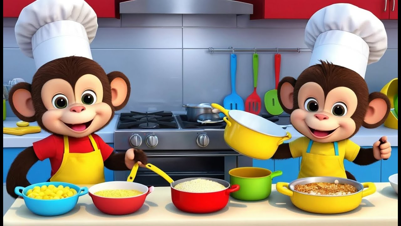 Smiley Monkey Becomes a Chef | Funny and Fun Kids Nursery Rhyme Animation