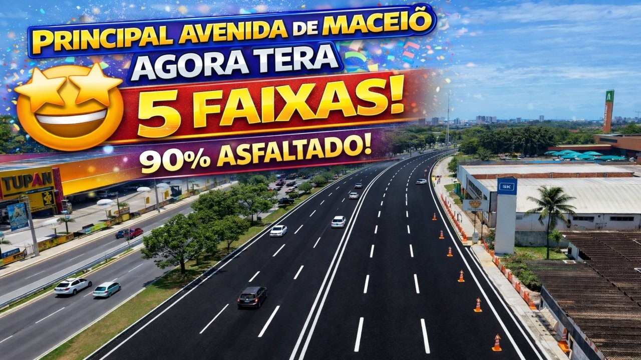 PRINCIPAL AVENIDA DE MACEIÓ TERÁ 5 FAIXAS | OBRAS PRATICAMENTE CONCLUÍDAS!