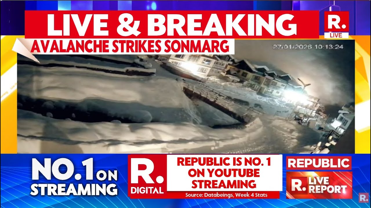 LIVE: On Cam, Massive Avalanche Hits Sonmarg Tourist Resort In J&K's Sonmarg