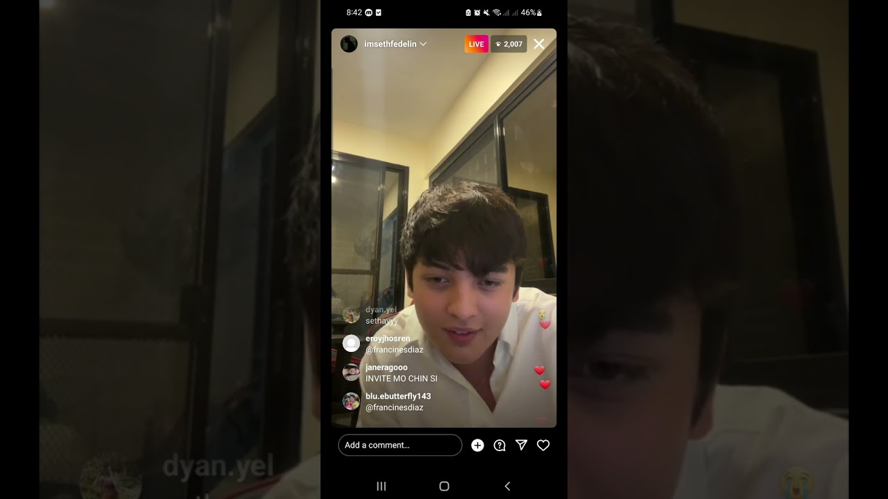 FranSeth update /Seth Fedelin inamin sa Latest IG Live na Updated siya tungkol kay Francine Diaz