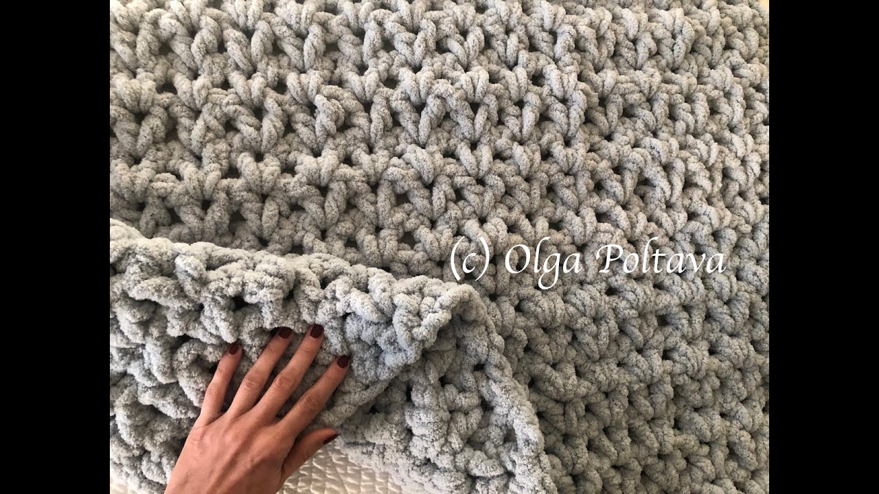 How to Crochet SUPER EASY Jumbo Blanket, Bernat Blanket Extra Yarn, Crochet Video Tutorial