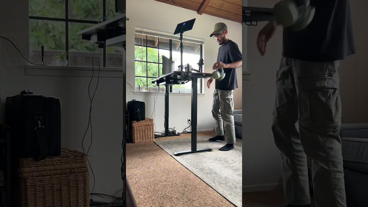 Sturdy desk for remote work and content creation 