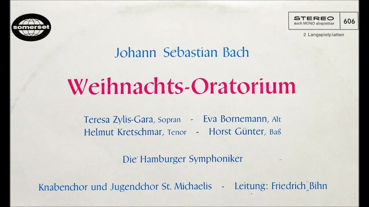 Bach Weihnachts Oratorium BWV 248 Teil 1-3, Friedrich Bihn 1968