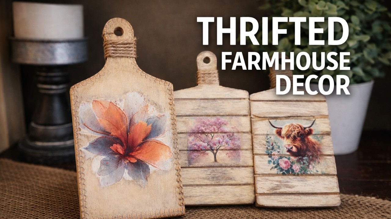 Thrift Store Cutting Boards turned Farmhouse Wall Decor