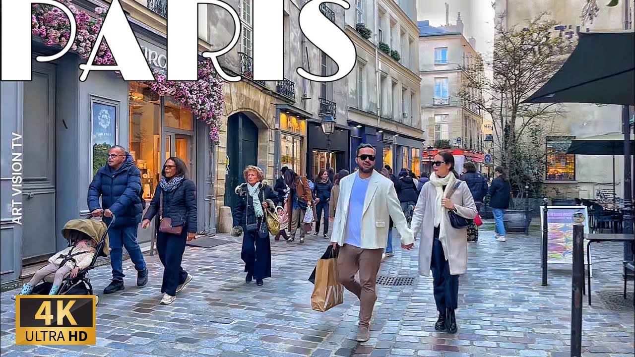 [🇫🇷Paris France 4K 60FPS HDR Walking Tour] Paris Spring Walk(Le Marais) 19/March/2025
