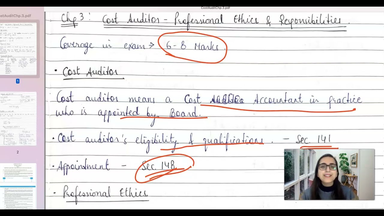 COST AUDITOR ELIGIBILITY | APPOINTMENT OF COST AUDITOR | PROFESSIONAL ETHICS | CMA FINAL | PAPER-17